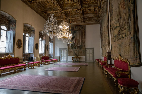 Panoramic view of Palazzo Medici interior, also called Palazzo Medici Riccardi