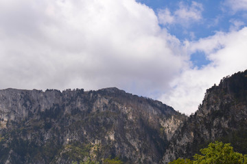 Mountains against the blue sky . Mountains in Montenegro. Selective focus.