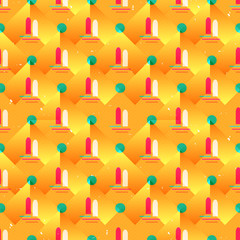 abstract geometric seamless pattern on a yellow background