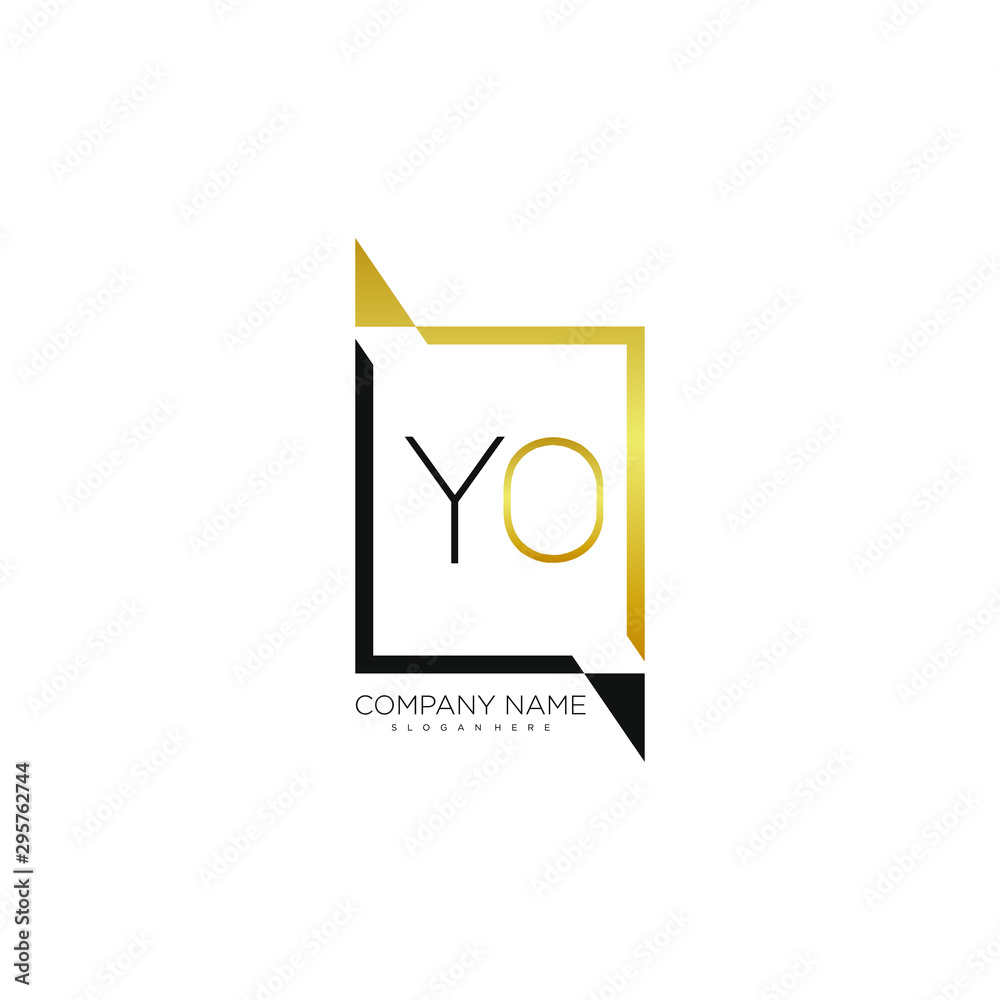 Wall mural letter yo logo minimalist template vector illustration