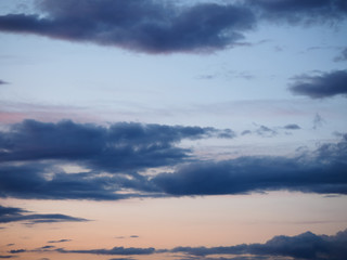 Fototapeta na wymiar Dark gray clouds on a blue sky background