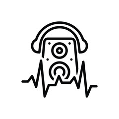 Black line icon for beat audio 