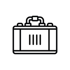 Black line icon for case brief 