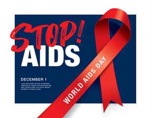 Fototapeta na wymiar December 1st, World AIDS Day poster design
