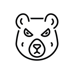 Black line icon for bear 