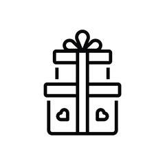 Black line icon for gift offering 