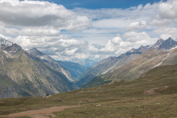 View closeup mountains scene in national park Zermatt, Switzerland