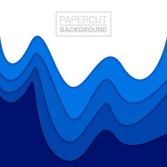 3D abstract background and paper cut shapes, vector illustration