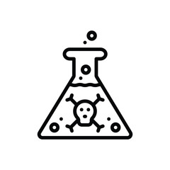 Black line icon for acid bottle 