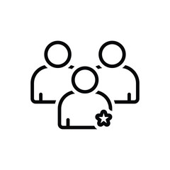 Black line icon for importance 