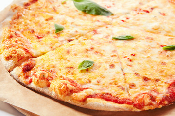 Pizza margarita or margherita with cherry tomatoes