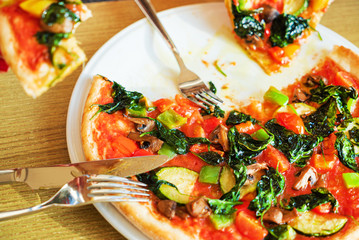 fresh pizza with organic vegetables