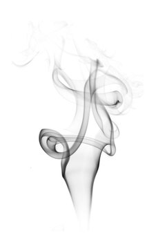 Abstract black fire smoke on white background