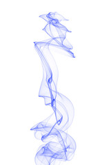 Fototapeta premium Beautiful abstract blue smoke on white background. Smoke brushes