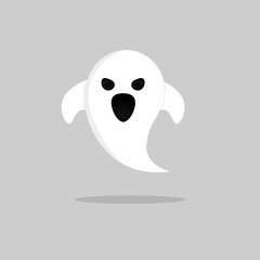 Ghost icon, Halloween symbol, flat design template, vector illustration