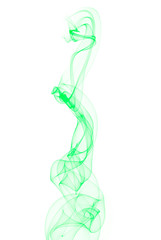 Abstract green smoke on black background