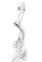 Abstract black cigar smoke on white background