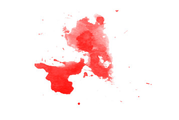 Abstract paint brush. Red paint splash isolated on white background