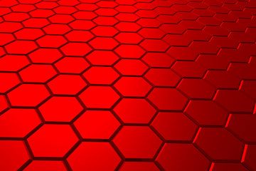 Fototapeta premium Red hexagon pattern - honeycomb concept