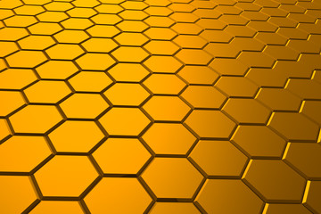 Golden hexagon pattern - honeycomb concept