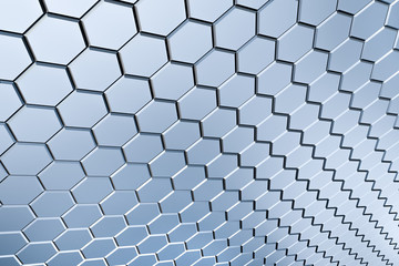 Silver hexagon pattern - honeycomb concept