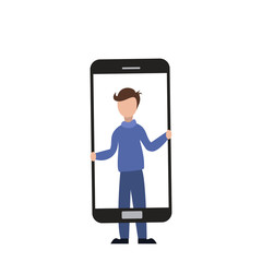 The man in the smartphone screen