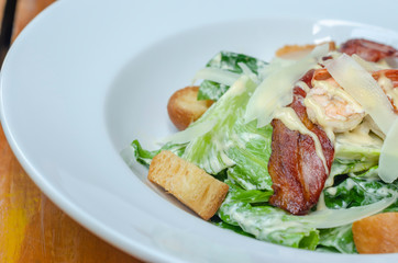 caesar salad on table - Healthy food style