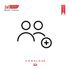 add-contact vector isolated on white background. Graphic design, material-design, Best sellerr icons, mobile application, UI / UX design, EPS 10 format vector