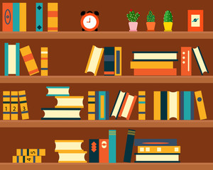 bookshelf background for your design about education concept