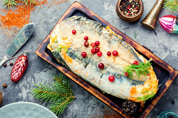 Fish roll with vegetables