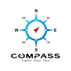 Fototapeta na wymiar Compass logo, icon and symbol. illustration design