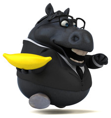 Naklejka premium Fun horse - 3D Illustration