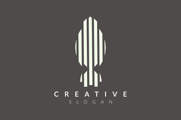 Vector design of abstract building form. Minimalist design, flat logo style and monogram, modern icon and symbol.