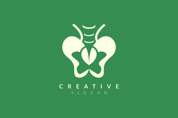 Vector illustration of pelvic bone shape design. Minimalist and simple logo, flat style, modern icon and symbol.