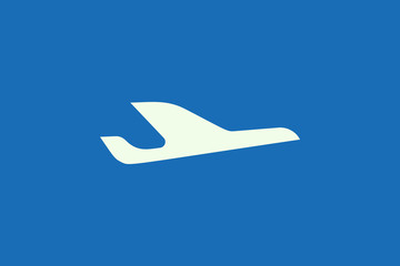 Vector illustration of plane shape design. Minimalist and simple logo, flat style, modern icon and symbol.