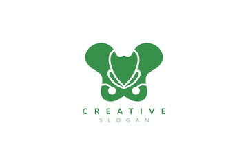 Vector illustration of pelvic bone shape design. Minimalist and simple logo, flat style, modern icon and symbol.