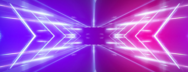 Ultraviolet abstract light. light line. Violet and pink gradient. Modern background, neon light. Empty stage, spotlights, neon. Abstract light.