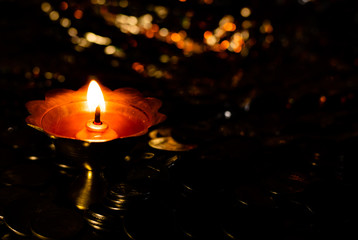 metal lamp used in Luxmi poojan, in Diwali festival of Hindus