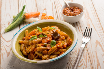 gnocchetti with red sicilian pesto