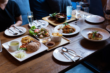 Food on the table ready to eat with someone waiting