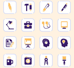 Creative process icons set
