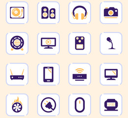 Devices icons set