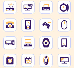 Devices icons set