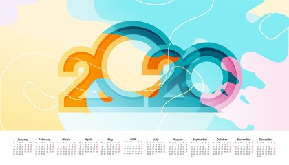 2020 calendar abstract background