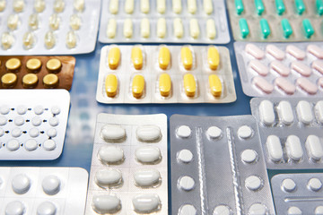Pills in plastic blisters