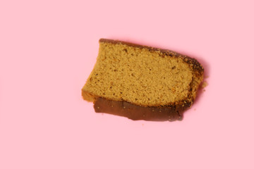 Top view of castella sponge cake