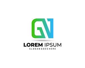 Creative unique elegant geometric minimal fashion brand GN NG G N initial based letter icon logo.