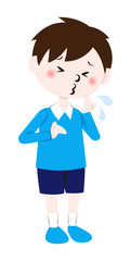 くしゃみする男の子