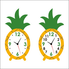 Clock Pineapple vector illustration design