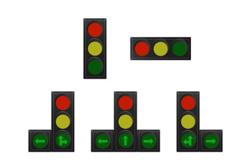 Set of traffic lights.